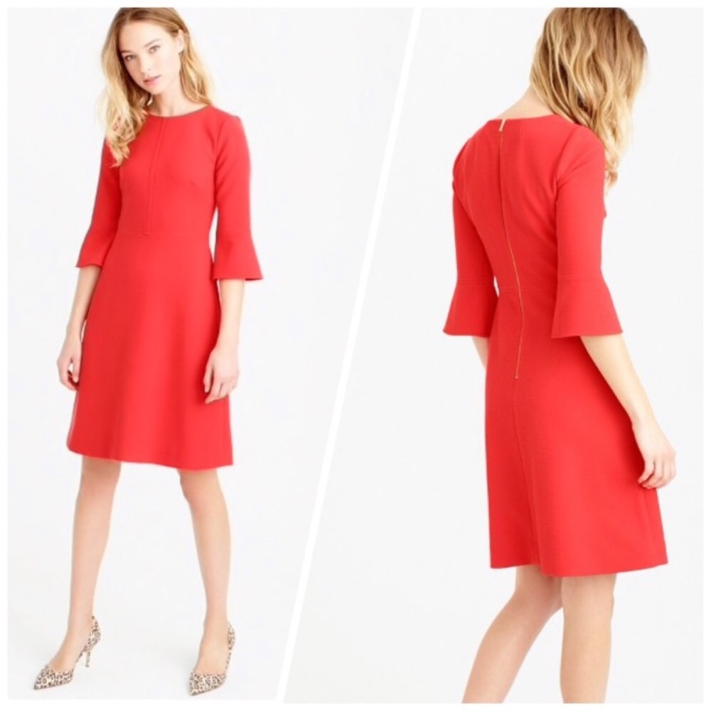 Worn once JCrew Bell Sleeved dress size 0P